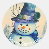 Watercolor Snowman Sticker (Vorderseite)