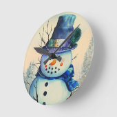 Watercolor Snowman Wall Uhr (Winkel)