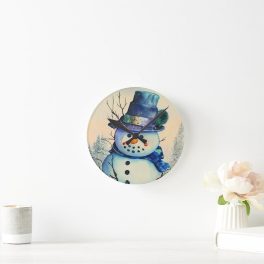 Watercolor Snowman Wall Uhr (Zuhause)
