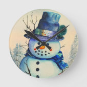 Watercolor Snowman Wall Uhr (Vorderseite)