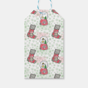 Watercolor Snowman Weihnachtsfeiertag Geschenkanhänger