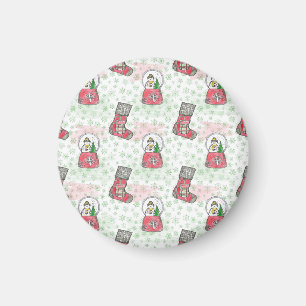 Watercolor Snowman Weihnachtsfeiertag Magnet