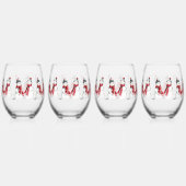 Watercolor Snowman Weinglas Ohne Stiel (Hinten)