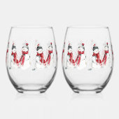 Watercolor Snowman  Weinglas Ohne Stiel (Links)