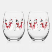 Watercolor Snowman  Weinglas Ohne Stiel (Rechts)