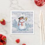 Watercolor Snowman Winter Snow Modern Christmas Serviette<br><div class="desc">Bezaubernde Aquarellsnowman Serviette,  um den Weihnachtsgeist zu Ihren Feierlichkeiten zu bringen. Ich denke,  sie sind süß.</div>