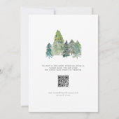Watercolor Snowy Evergreen Woodland Winter Wedding Save The Date (Rückseite)