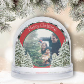 Watercolor Snowy Trees With Black Plaid Schneekugeln