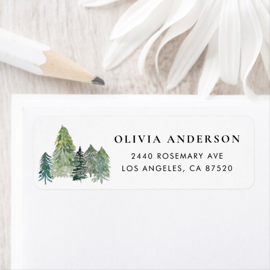 Watercolor Snowy Winter Woodland Holiday Wedding (Insitu)