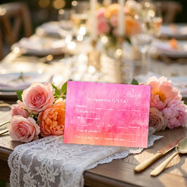Watercolor Soft Pink and Orange Wedding Rsvp  Karte