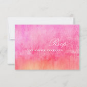 Watercolor Soft Pink and Orange Wedding Rsvp  Karte (Rückseite)