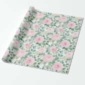 Watercolor Soft Pink Roses Floral  Geschenkpapier (Ungerollt)