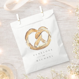 Watercolor Soft Pretzel Wedding Vielen Dank Geschenktütchen