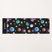 Watercolor Solarsystem Weltraumkids Yogamatte (Vorderseite (Horizontal))