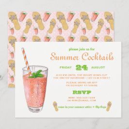 Watercolor-Sommer-Cocktail-Party Einladung