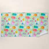 Watercolor Sommer Gemustert Strandtuch (Vorderseite)