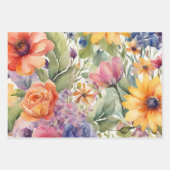 Watercolor Sommerliche Blume Geschenkpapier Set (Vorderseite 3)