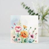 Watercolor Sommerliche Blume Karte (Stehend Vorderseite)