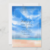 Watercolor Sommerstrand Hochzeitseinladung Einladung (Vorderseite)