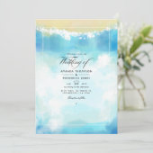 Watercolor Sommerstrand Hochzeitseinladung Einladung (Stehend Vorderseite)