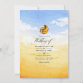 Watercolor Sommerstrand Hochzeitseinladung Einladung (Vorderseite)