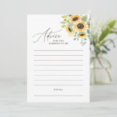 Watercolor Sonnenblume Babyduschkarte Einladung (Stehend Vorderseite)