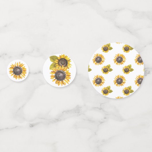Watercolor Sonnenblume Confetti Konfetti (Rückseiten)