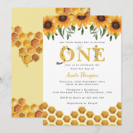 Watercolor Sonnenblume Honeycomb Erste Bienentage Einladung