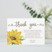 Watercolor Sonnenblume Kinderdusche danke Karte (Stehend Vorderseite)