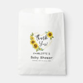 Watercolor Sonnenblume Rahmen Babydusche Geschenktütchen (Vorderseite)