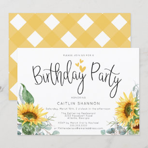 Watercolor Sonnenblumen Geburtstagsparty Einladung