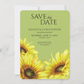 Watercolor Sonnenblumen Hellgrüner Polterabend Save The Date (Vorderseite)