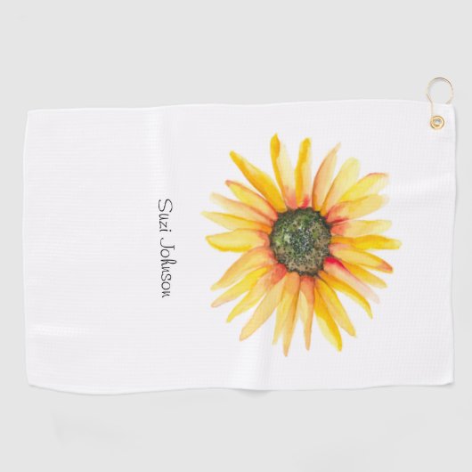 Watercolor Sonnenblumen Ladys Golfhandtuch (Horizontal)