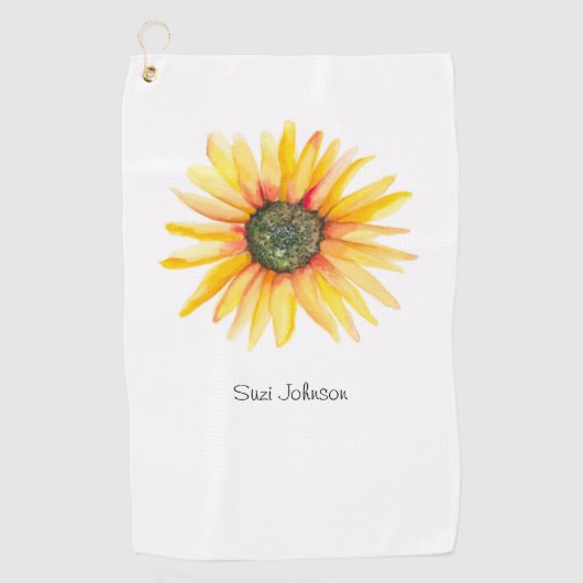 Watercolor Sonnenblumen Ladys Golfhandtuch (Vorderseite)