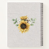Watercolor Sonnenblumen Linen Holzrezeptbuch Notizblock (Rückseite)