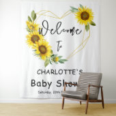 Watercolor Sonnenblumen Rahmen Babydusche Hintergr Wandteppich (Beispiel)