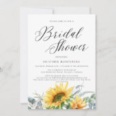 Watercolor Sonnenblumen-Skript Hochzeitsschreiben  Einladung (Vorderseite)