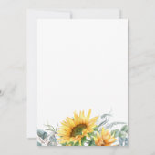 Watercolor Sonnenblumen-Skript Hochzeitsschreiben  Einladung (Rückseite)