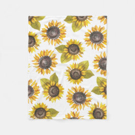 Watercolor Sonnenblumenmuster Muster Babydecke Fleecedecke
