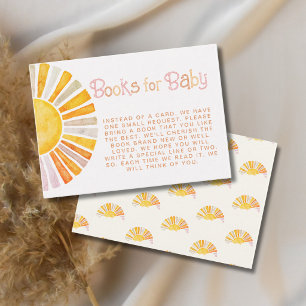 Watercolor-Sonnenlicht-Bücher für Baby-Party Begleitkarte