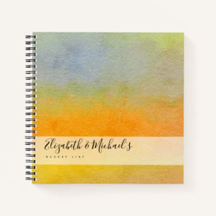 Watercolor Sonnenuntergang Paare BUCKET LIST Custo Notizblock