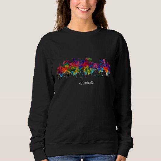 Watercolor Souvenir sky line South Africa Durban Sweatshirt (Vorderseite)