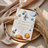 Watercolor Space Astronaut 1st Birthday Einladung