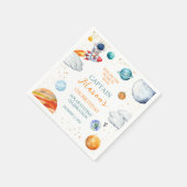 Watercolor Space Astronaut Planet Birthday Napkins Serviette (Ecke)