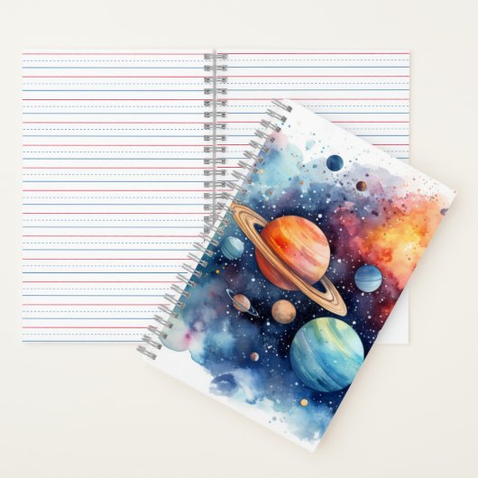 Watercolor Space Kleines Notebook Notizblock (Innen)