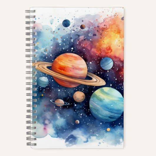Watercolor Space Kleines Notebook Notizblock (Vorderseite)