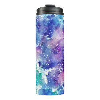 Watercolor space thermal tumbler thermosbecher