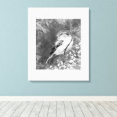 Watercolor Sparrow Bird in Forest Leinwanddruck (Insitu (Holzboden))