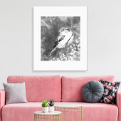 Watercolor Sparrow Bird in Forest Leinwanddruck (Insitu (Wohnzimmer))