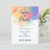 Watercolor-Spaß Save the Date Einladung (Stehend Vorderseite)